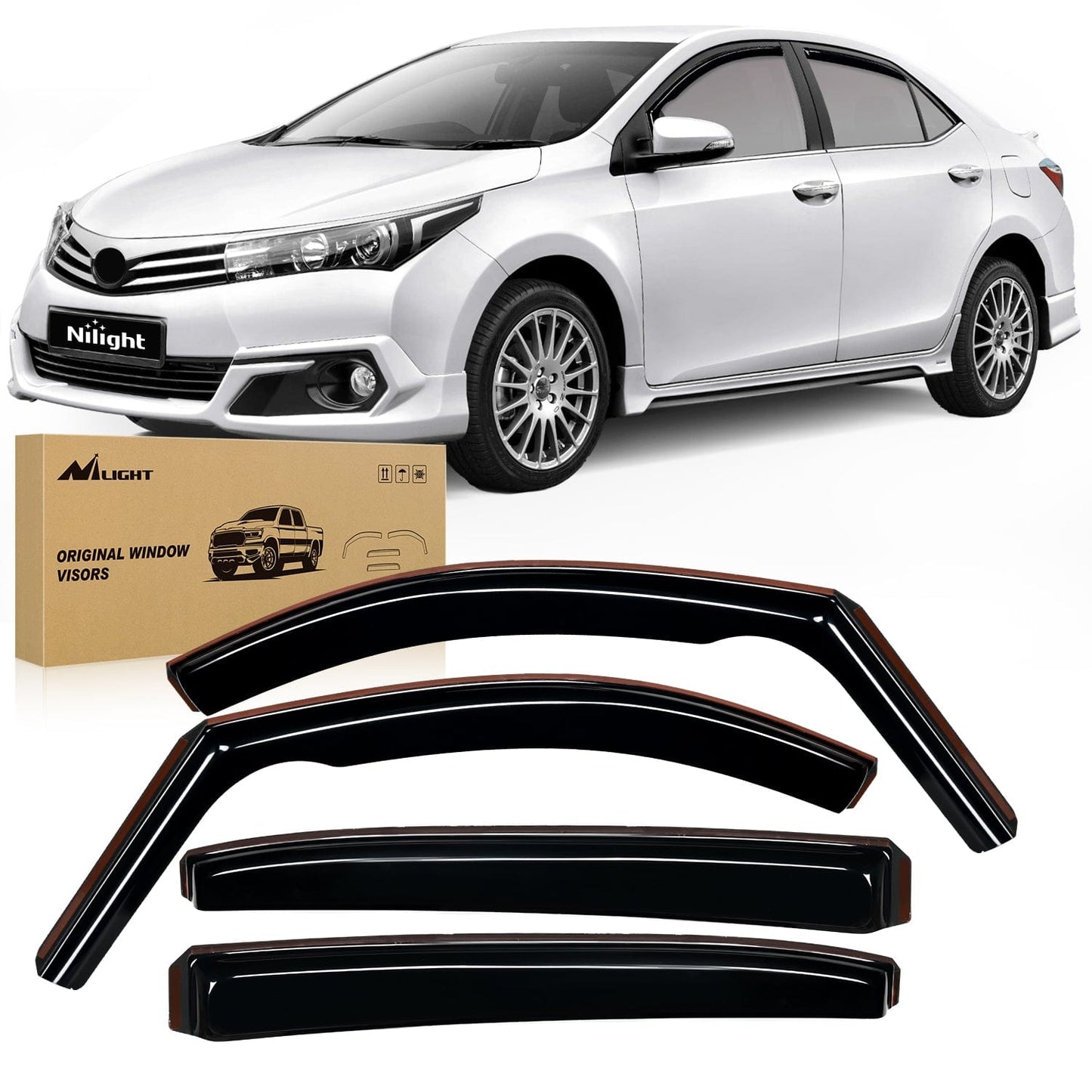 Rain Guards Rain Guards for Toyota Corolla 2020 2021 2022 2023 2024 2025 Sedan Original Window Deflectors, Vent Window Visors-4PCS