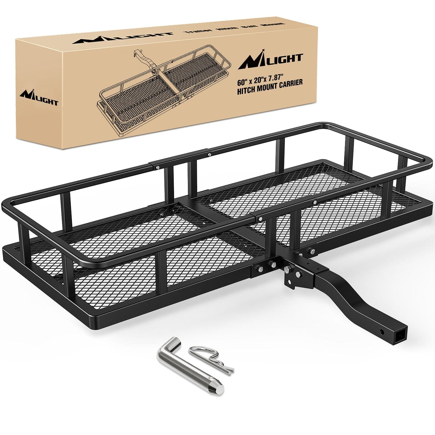 Cargo Carrier 60 x 20 x 7.87 Inch Hitch Cargo Carrier