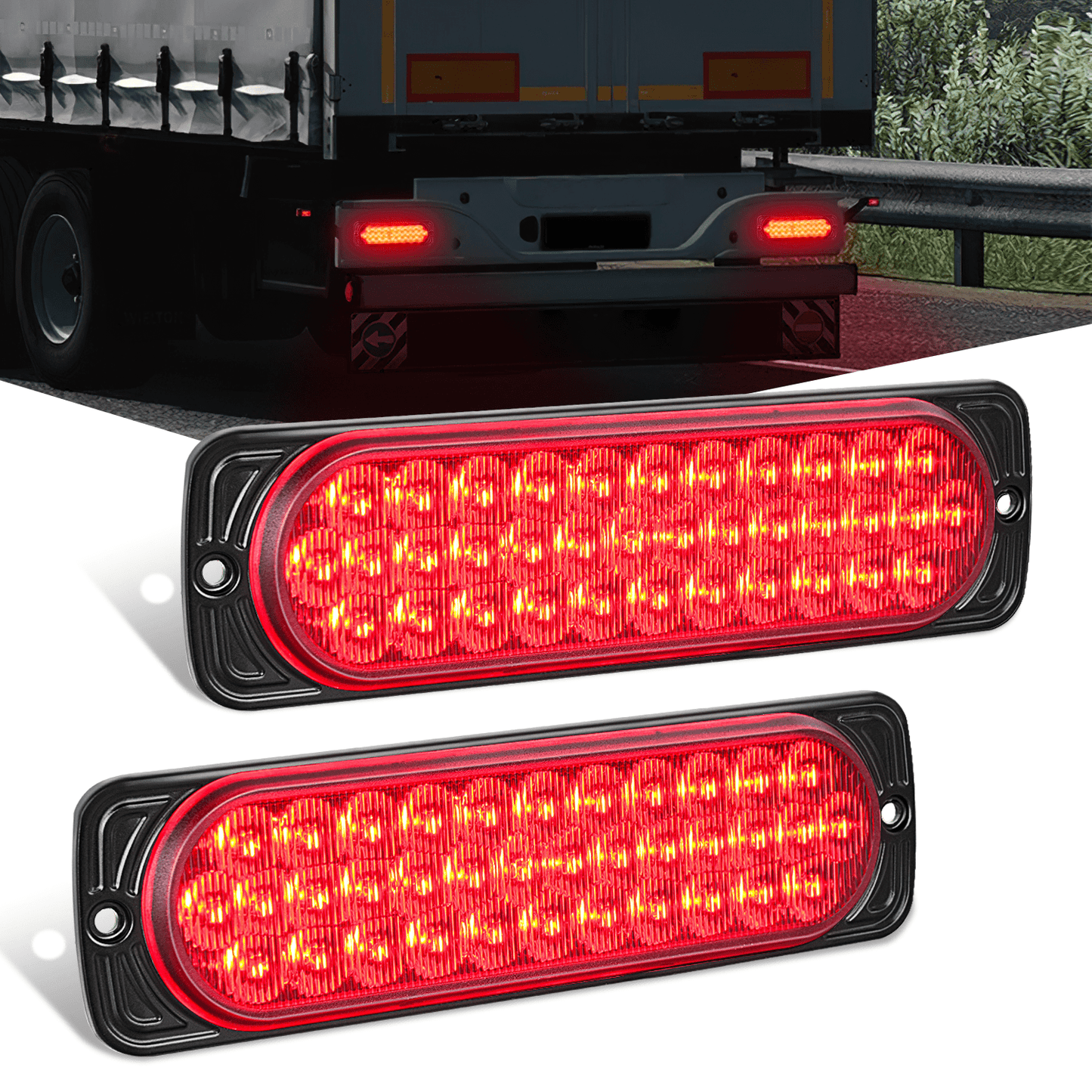 7.5 Inch Aluminum Housing Tail Light 2 PCS 36LED Red Running Brake Turn Signals Marker Light Tail Lights - Top Tuning Boost