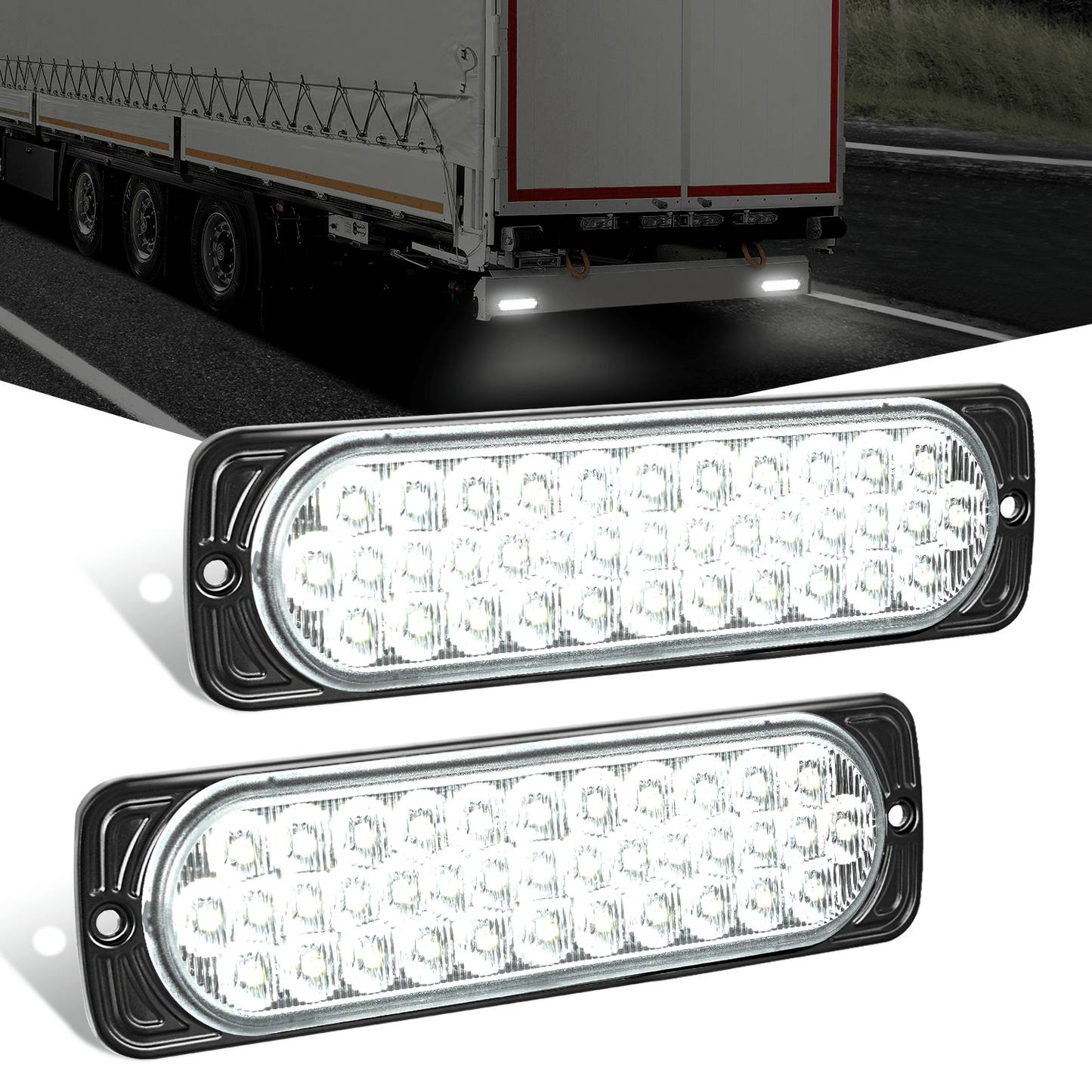 7.5 Inch Aluminum Housing Tail Light 2 PCS 36 LED White Back Up Reverse Marker Light Tail Lights - Top Tuning Boost