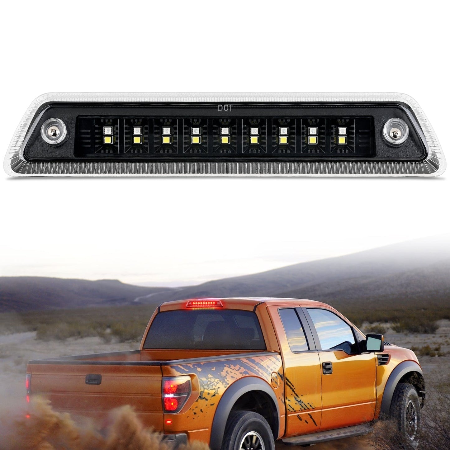 2009 2010 2011 2012 2013 2014 Ford F150 Third Brake Light Clear Lens Headlights - Top Tuning Boost