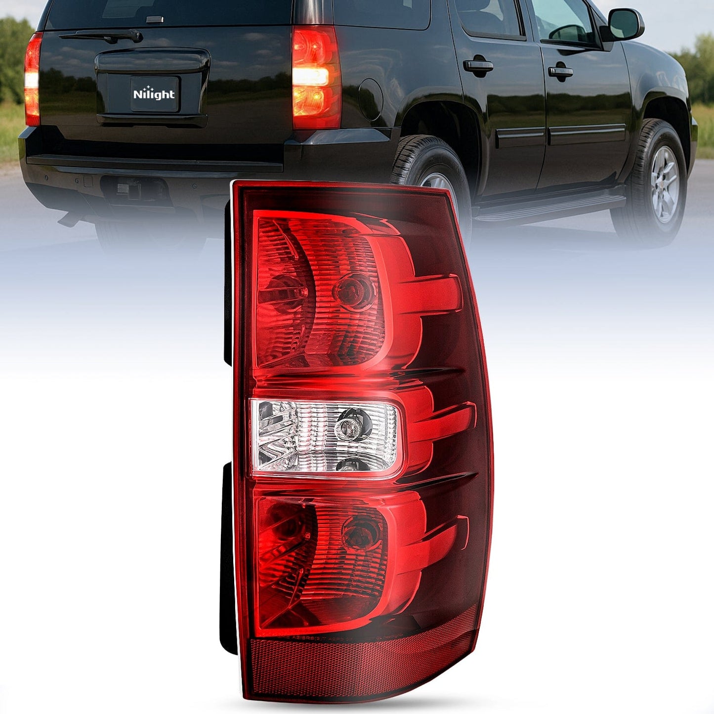 Taillight Assembly Compatible With 2007 2008 2009 2010 2011 2012 2013 2014 Chevy Chevrolet Tahoe Suburban Tail Lights Rear Lamps Replacement Passenger Side Red Tail Lights - Top Tuning Boost