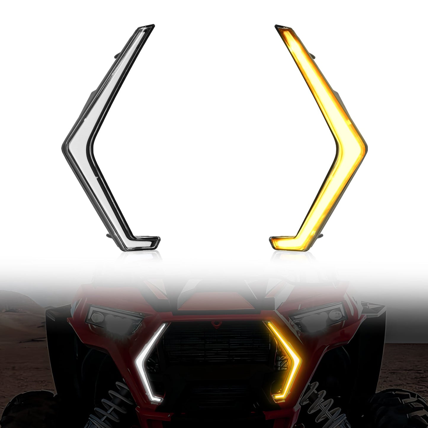 Turn Signal Fang Lights LED Accent Street Legal Front Signature Light Compatible with Polaris RZR XP 1000 Turbo Accessories 2019 2020 2021 2022 2023 Lighting Accessories - Top Tuning Boost