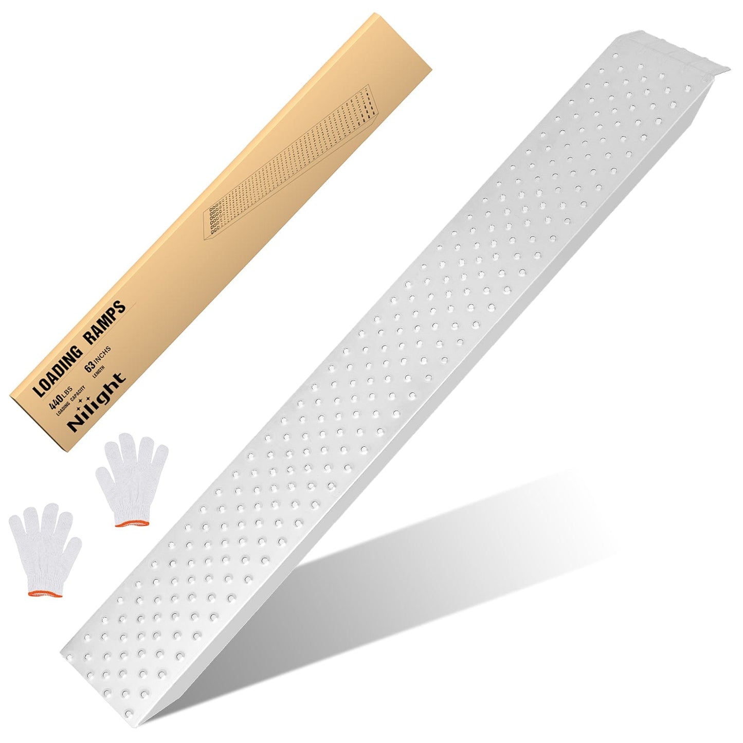 Curb Ramp Loading Ramps, 62.6Inch x 9Inch Heavy Duty Steel Trailer Ramp, 440lbs Capacity for Bicycle, Motorcycle, Scooter, Moped & More, 1 Pack