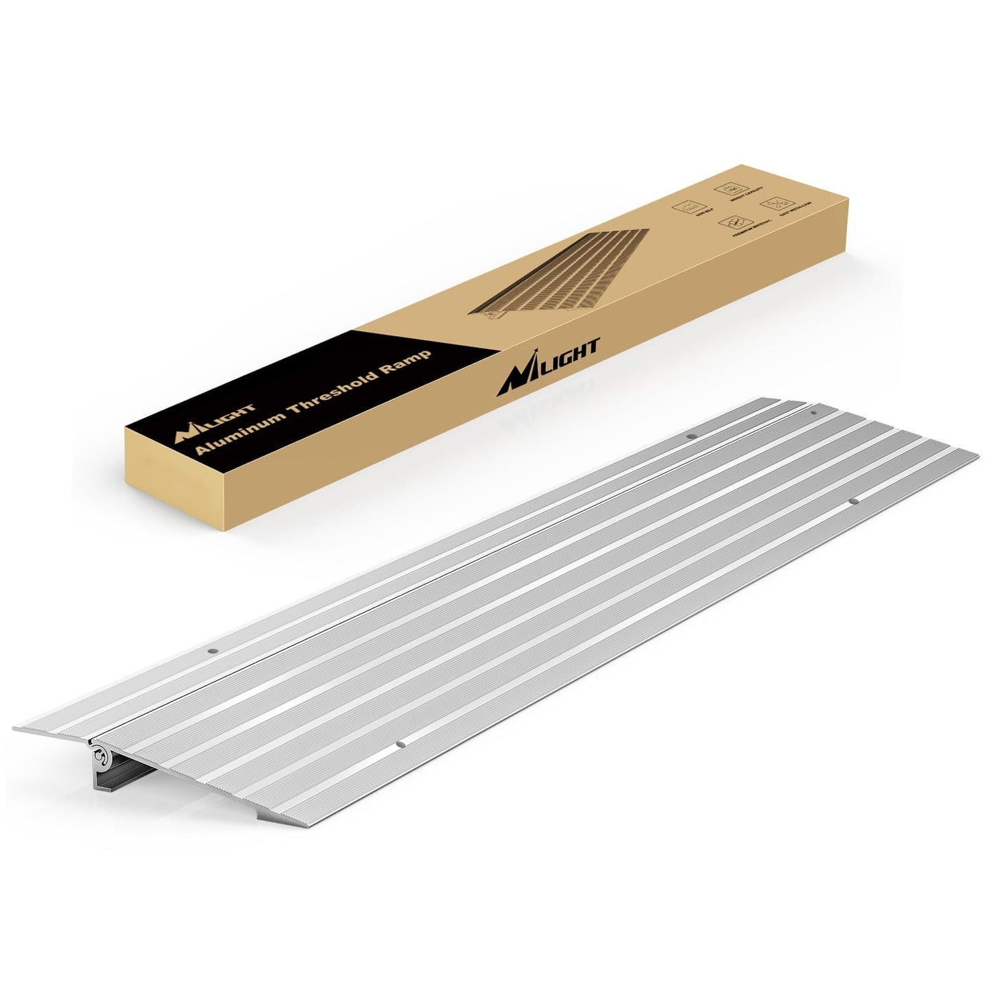 Curb Ramp Door Threshold Ramp 1inch Rise Portable Aluminum Wheelchair Door Transition Entry Ramps for Doorways Home Steps
