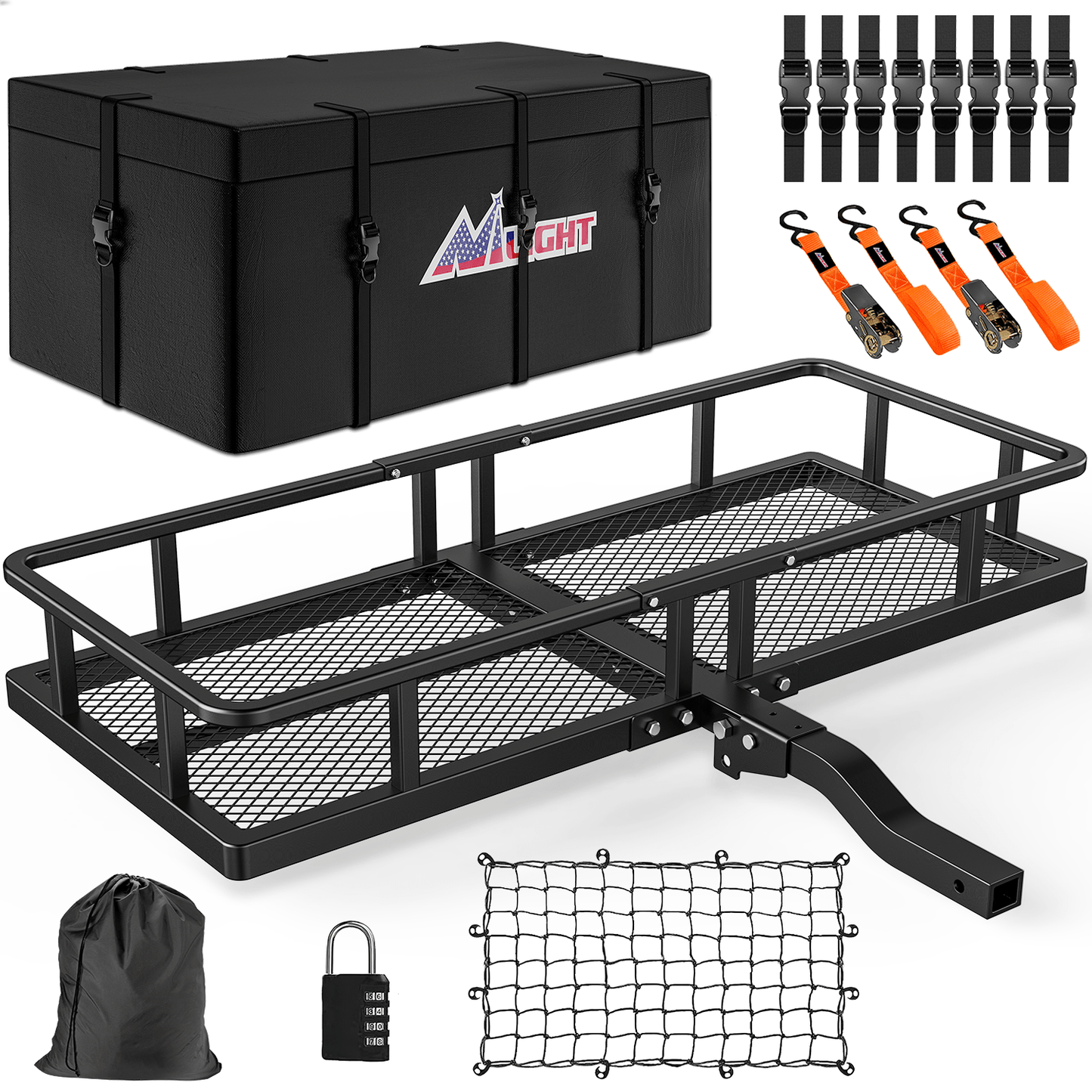 Cargo Carrier 60 x 20 x 7.87 Inch Hitch Cargo Carrier Set