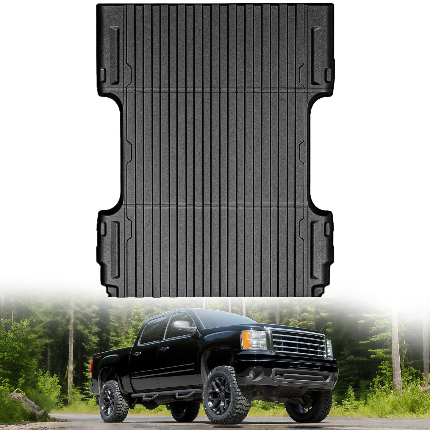 trunk 6.6ft Rubber Short Trunk Bed for 007-2019 Silverado/Sierra 2500 3500HD & 1500 2007-2018, TPE Heavy-Duty Pick-up Bed Liner for Chevy GMC Accessories, Anti-Slip Texture, All Weather Protection