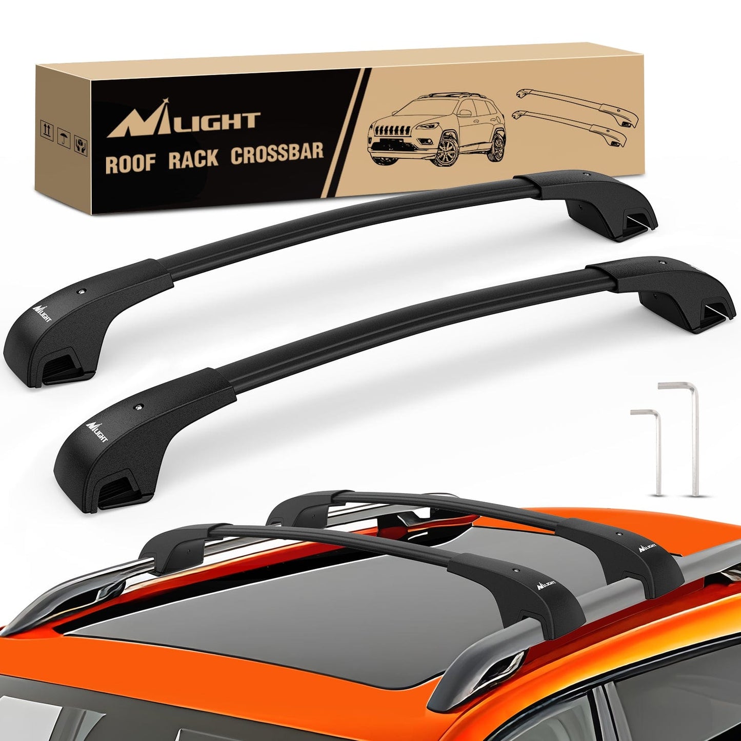 Roof Rack Aluminum Roof Rack Cross Bars Fit for Jeep Cherokee 2014 2015 2016 2017 2018 2019 2020 2021 2022 2023