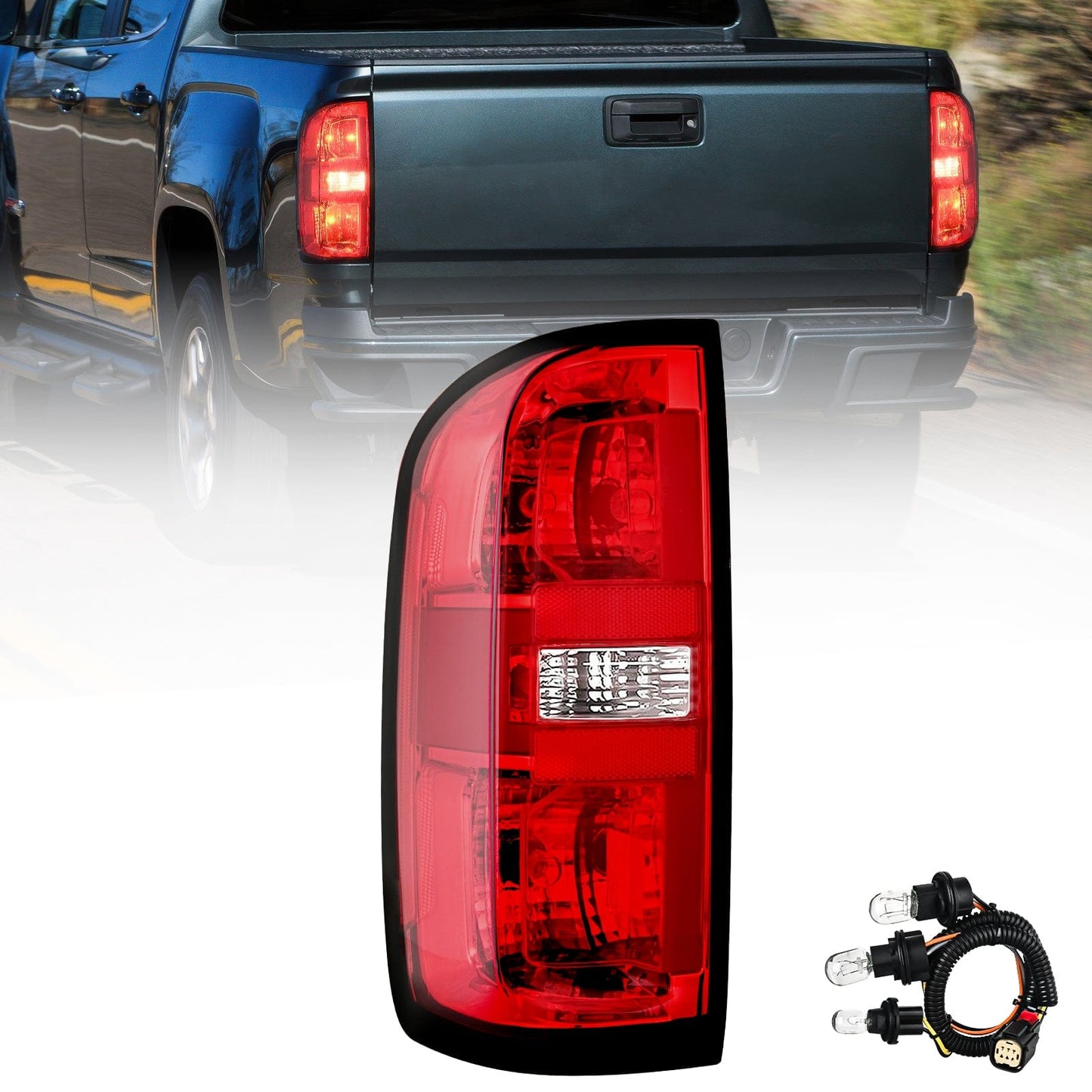 2015 2016 2017 2018 2019 2020 2021 2022 Chevy Colorado Rear Lamp Replacement Taillight Assembly OE Style Driver Side w/Bulbs Tail Lights - Top Tuning Boost