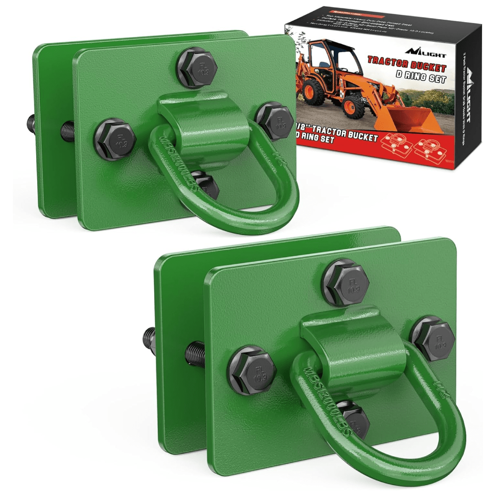 Tractor Bucket 1/2 Inch D Ring Green (Pair) Nilight