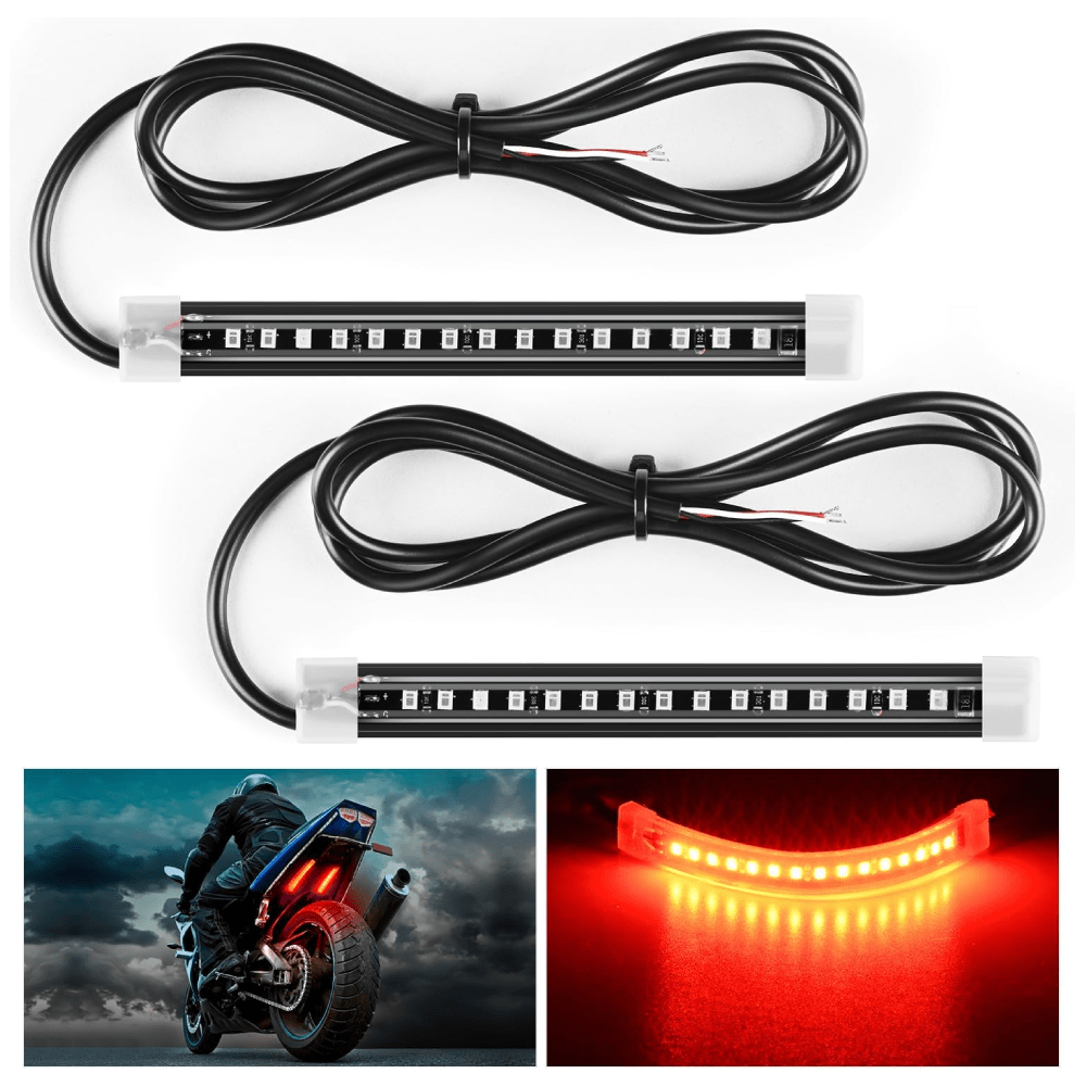 5 Inch 15Leds Red Light Strip 2PCS Headlights - Top Tuning Boost
