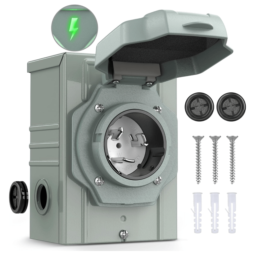50 Amp 3 Prong Generator Power Inlet Box Nilight
