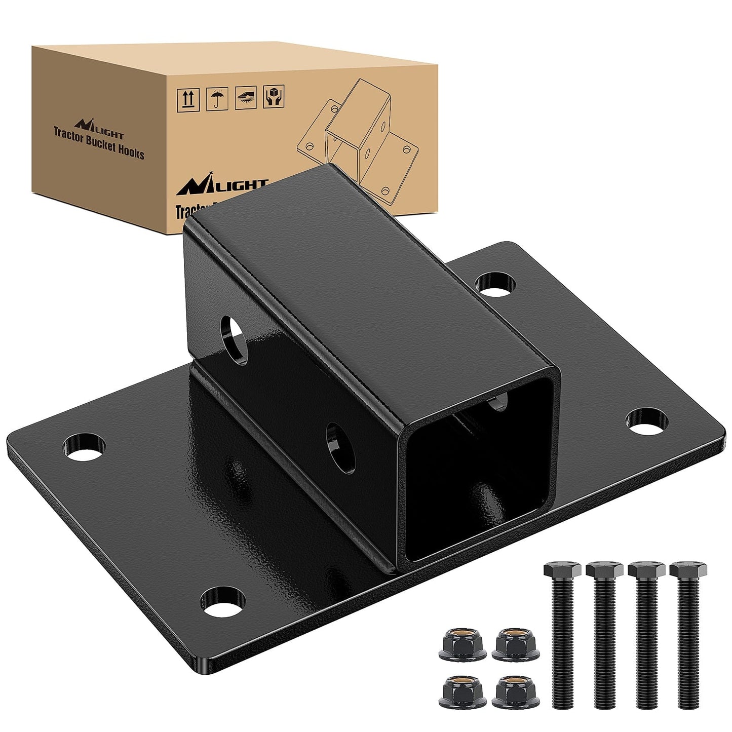 Trailer Hitch Bolt on Tractor Bucket 2 inch Receiver 5/8?¡À Hitch Pin Hole Class 3 Trailer Hitch