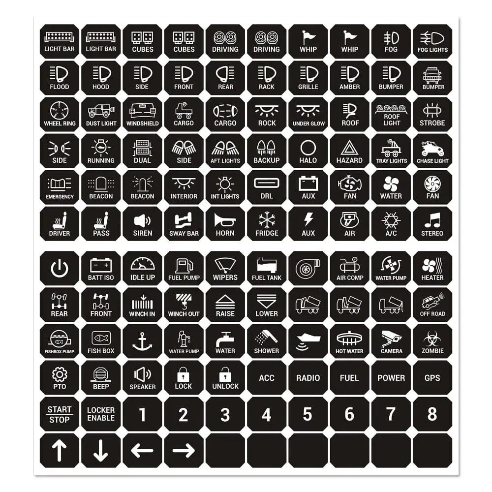 Rocker Switch 120PCS Switch Panel Stickers For 6/8 Gang Switch Panel