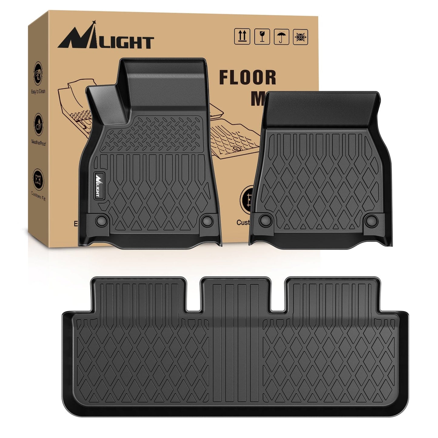 Floor Mat Floor Mats for Tesla Model S & Plaid 2021 2022 2023 2024 2025 All Weather Custom Fit Heavy Duty Floor Liners