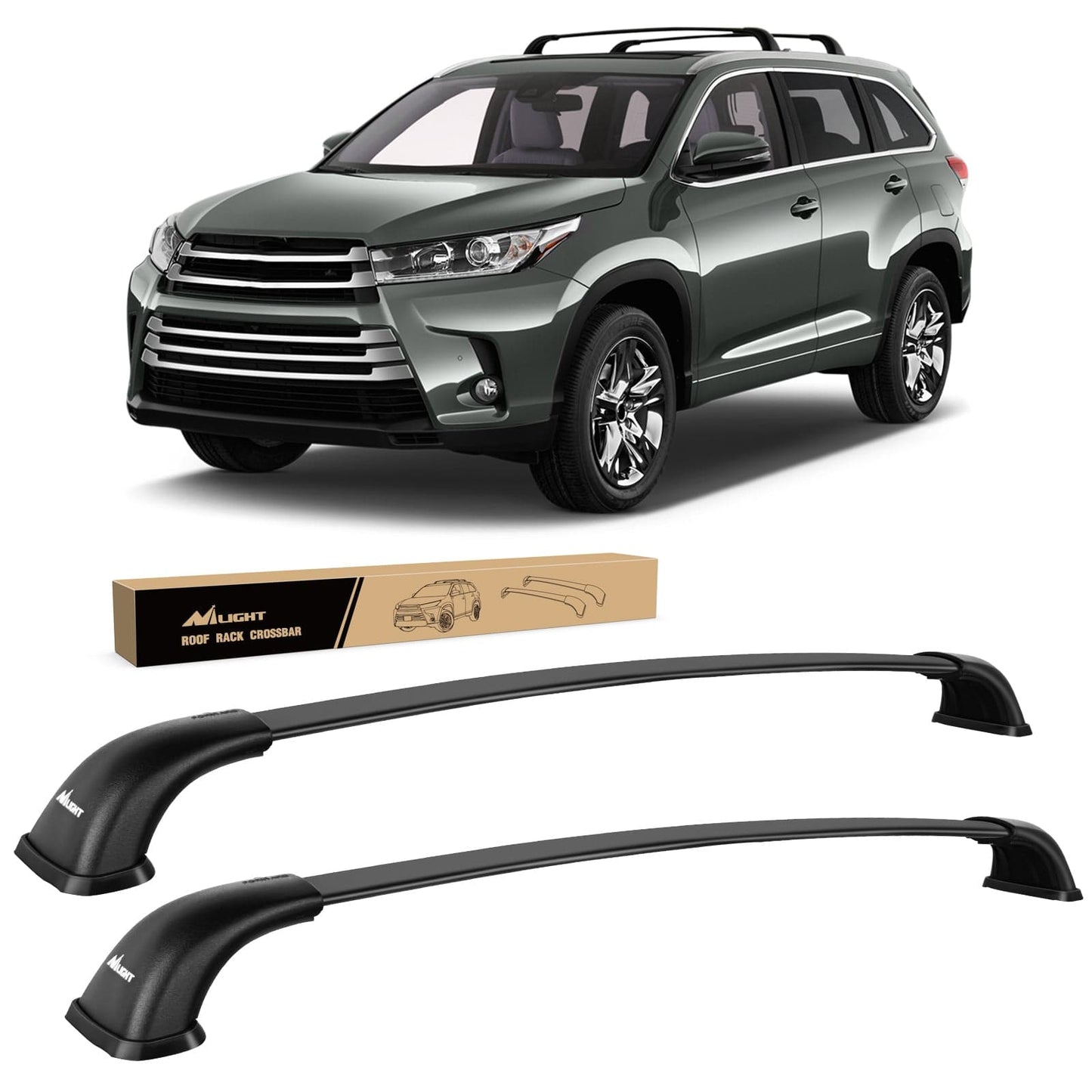 Roof Rack 2014 2015 2016 2017 2018 2019 Toyota Highlander XLE Limited SE Aluminum Heavy Duty Roof Rack Cross Bars