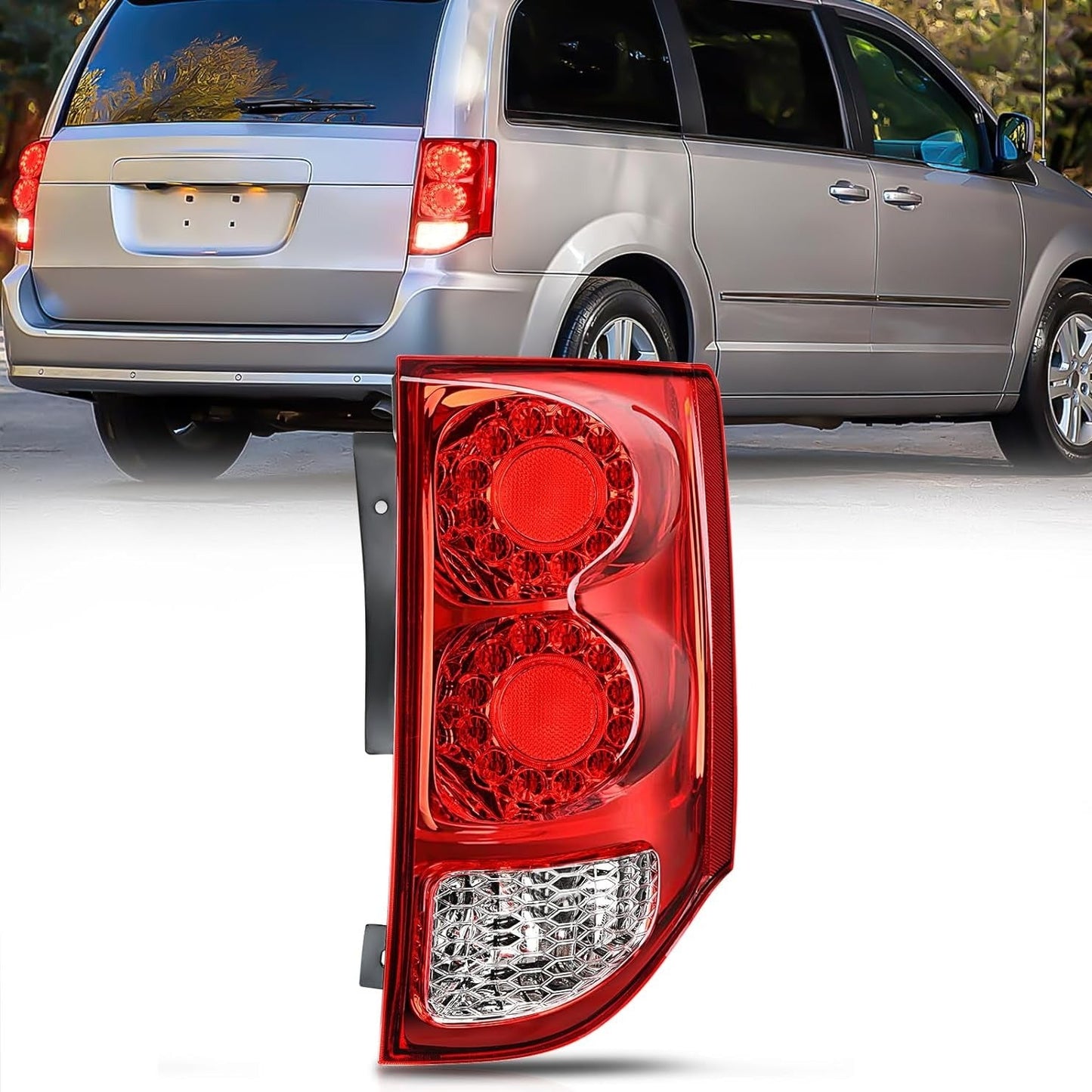 2011 2012 2013 2014 2015 2016 2017 2018 2019 2020 Dodge Grand Caravan Tail light Assembly Rear Lamp Replacement OE Style Passenger Side Tail Lights - Top Tuning Boost