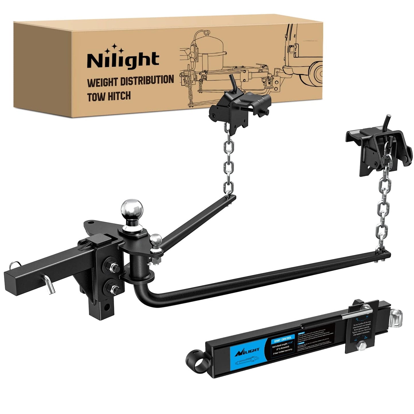 Trailer Hitch 1000 lbs Round Bar Weight Distributing Hitches Kit