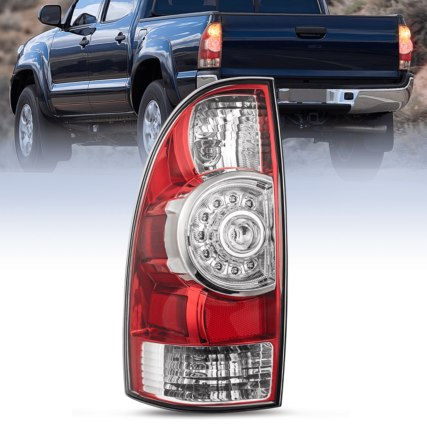2005 2006 2007 2008 2009 2010 2011 2012 2013 2014 2015 Toyota Tacoma Tail light Assembly Rear Lamp Replacement LED Lens Driver Side Tail Lights - Top Tuning Boost
