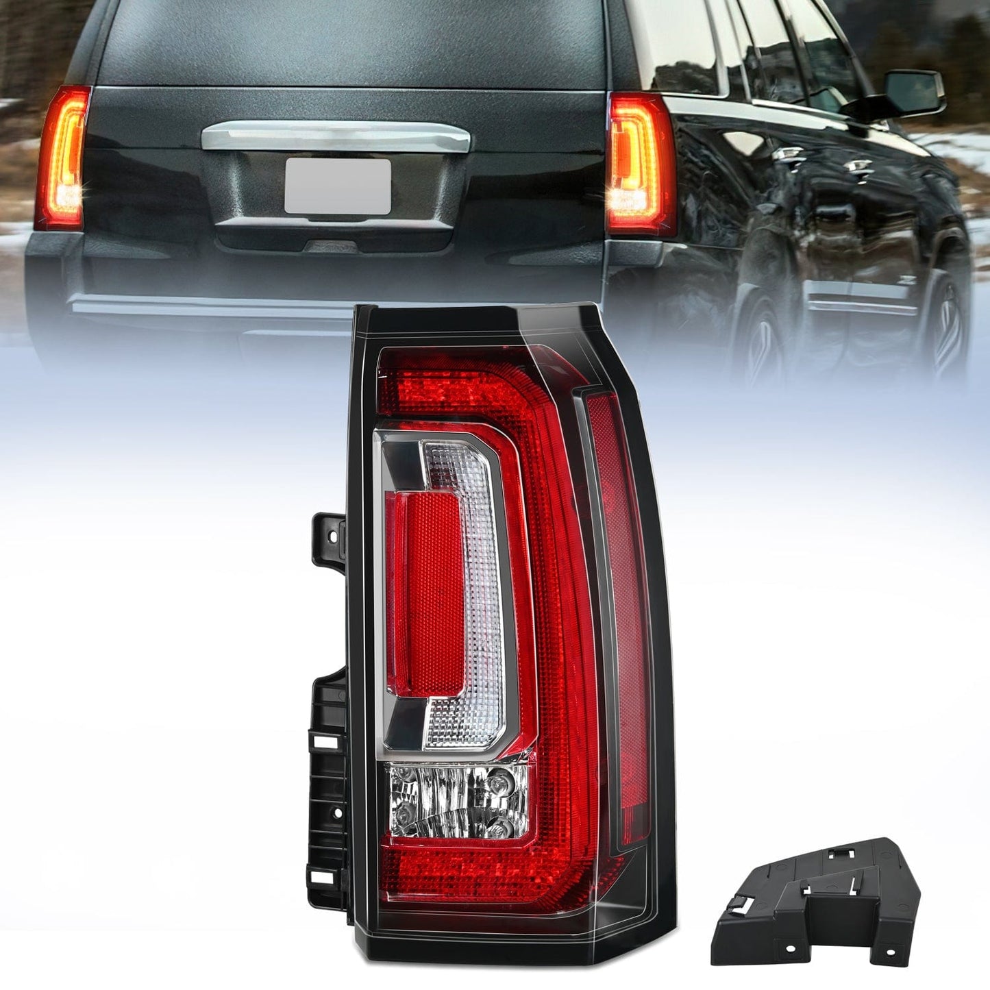 Taillight Assembly Compatible with 2015 2016 2017 2018 2019 2020 GMC Yukon and Yukon XL 2015-2018 submodel Denali SLE SLT LED Type Tail Lights Rear Lamp Replacement Passenger Side Tail Lights - Top Tuning Boost
