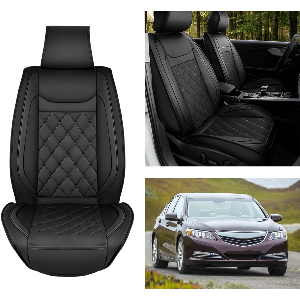 Kia Civic Corolla Hyundai Honda Camry CRV RAV4 Fusion Front Seat Covers Black Nilight