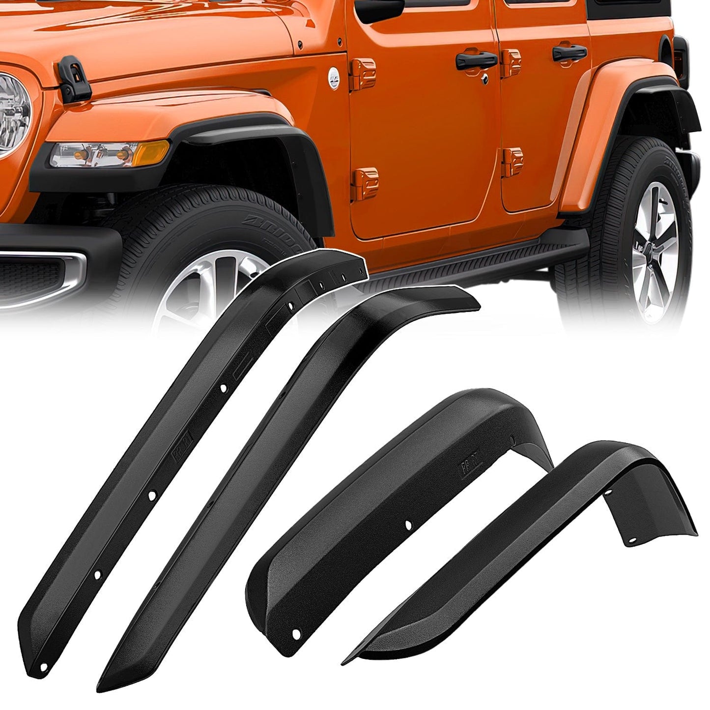 Fender Fender Flares Extensions Set Compatible with 2018 2019 2020 2021 2022 2023 2024 Wrangler JL and JLU Unlimited 2/4 Doors (Only for Low Wheel Arches)