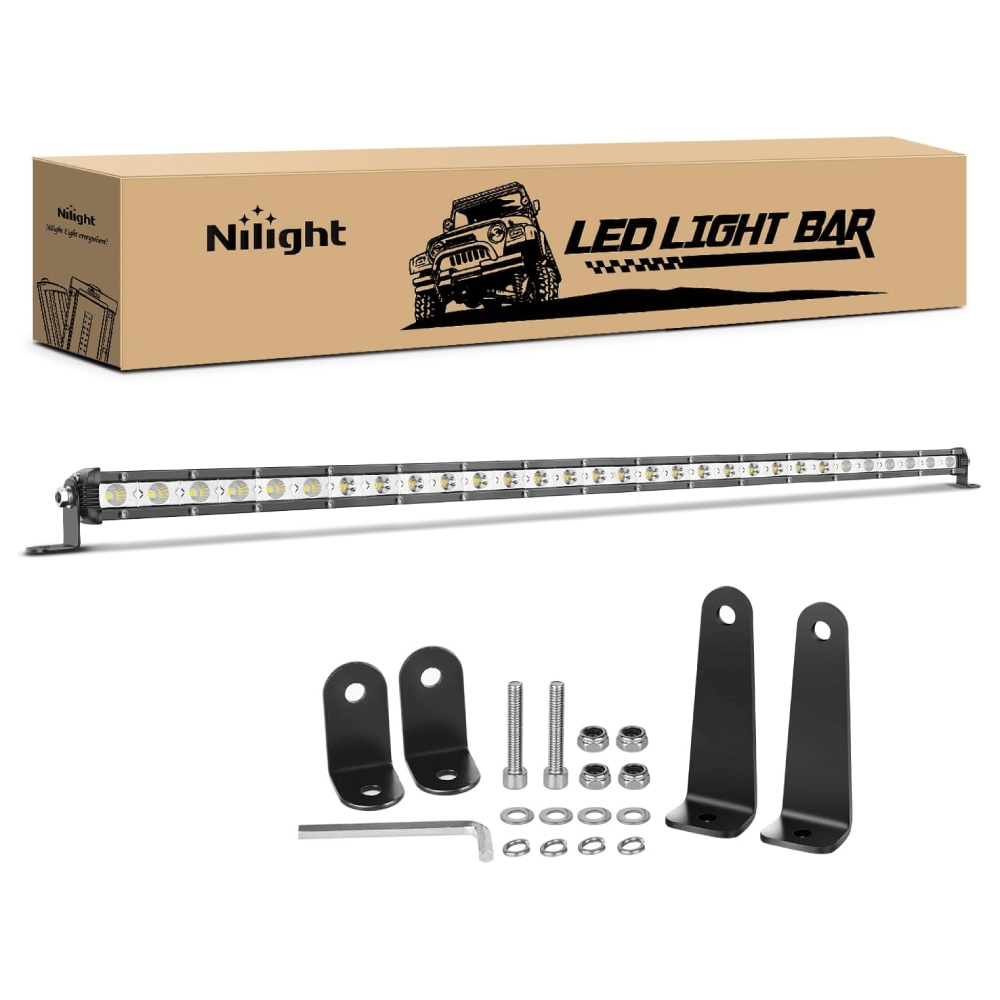 31 Inch 90W 30LED Single Row Ultra-Slim Spot Flood Combo LED Light Bars Light Bars - Top Tuning Boost