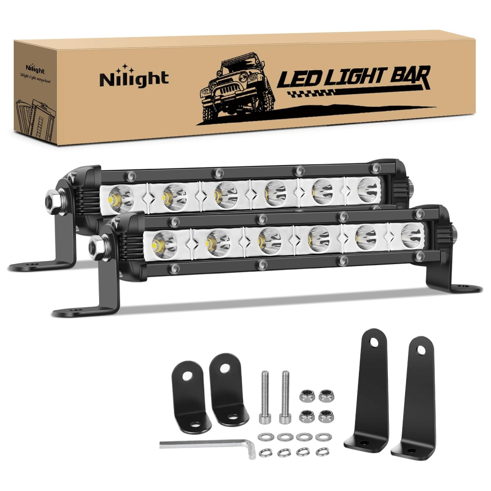 7 Inch 18W 6LED Single Row Ultra-Slim Spot LED Light Bars Light Bars - Top Tuning Boost