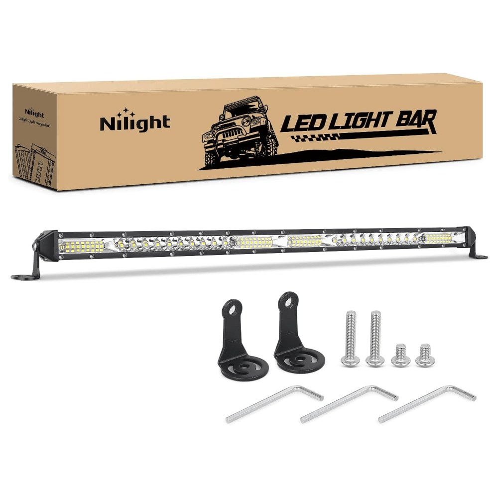 20 Inch 156W 52LED Single Row Ultra-Slim Spot Flood LED Light Bars Light Bars - Top Tuning Boost