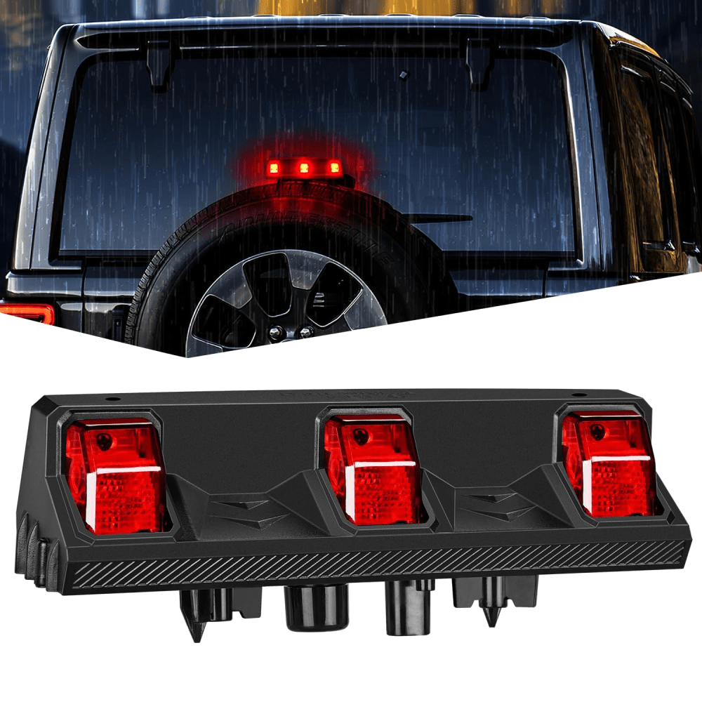 2018 2019 2020 2021 2022 2023 Jeep Wrangler JL JLU Third Brake Light Upgrade Headlights - Top Tuning Boost