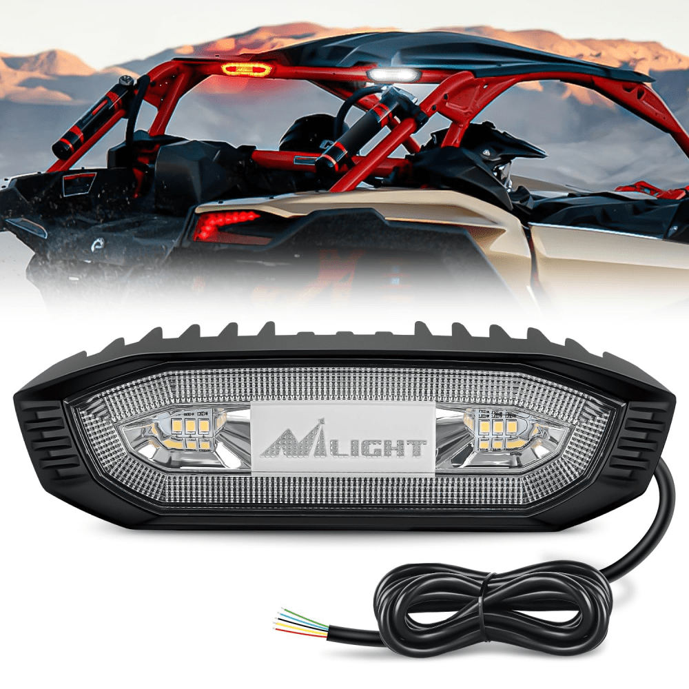 LED Chase Brake Light Universal 1.75in-2.0in Roll Bar Mount Headlights - Top Tuning Boost