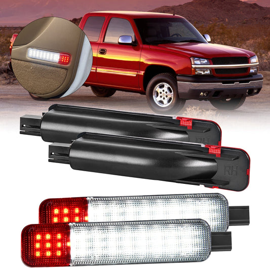 4PCS LED Interior Door Panel Light Courtesy Warning Lights White Red Plug and Play Compatible with Chevy GMC C/K Silverado Sierra 1500 2500 3500 HD Suburban Cadillac Escalade Hummer H2 Headlights - Top Tuning Boost