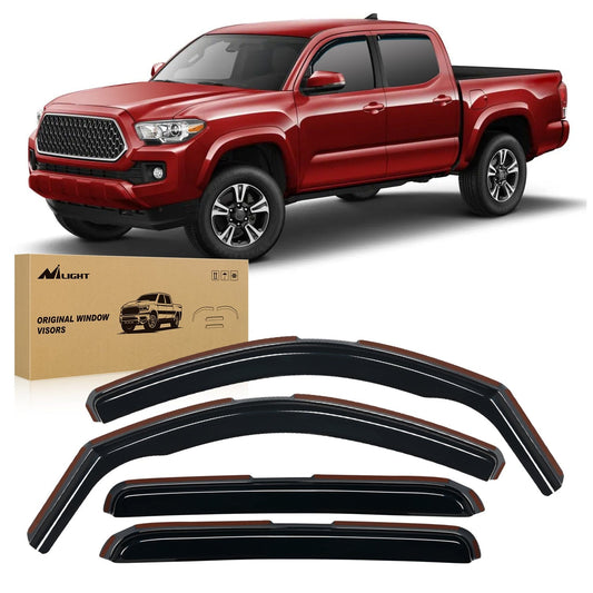 Rain Guards Rain Guards for Tacoma 2005 2006 2007 2008 2009 2010 2011 2012 2013 2014 2015 Double Cab Original Window Deflectors, Vent Window Visors-4PCS
