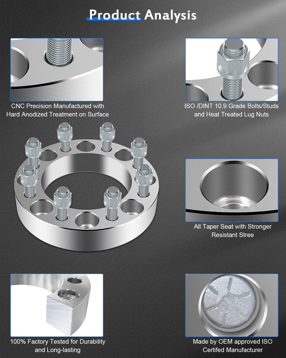 4PCS 2 inch 8x6.5 to 8x180 Wheel Spacer Conversion 8 lug Fits 2001-2003 fit Chevrolet Silverado 1500 HD|1997-2014 fit chevy Express 2500 3500 | 2001-2010 fit Silverado 2500HD Sierra 2500HD