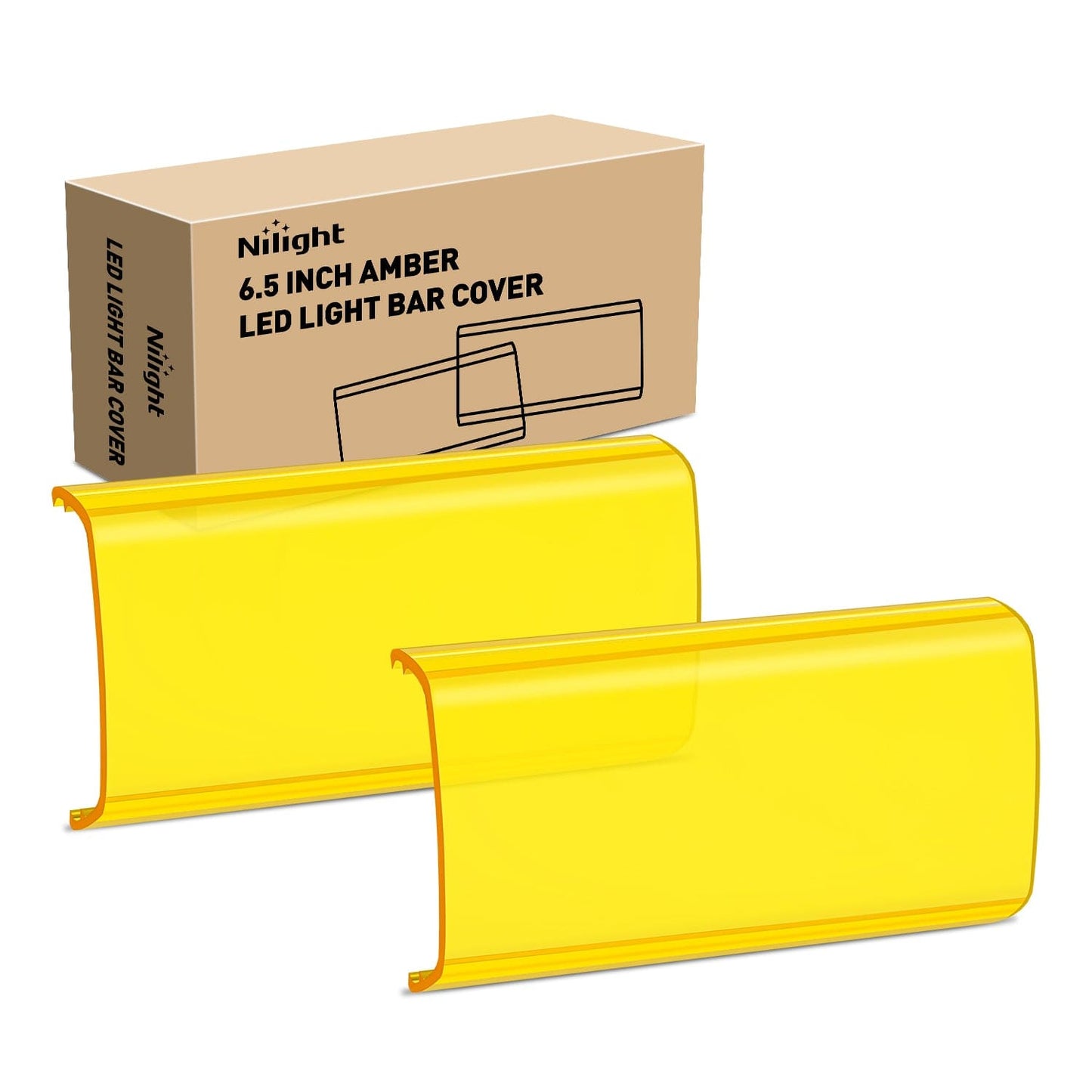 2Pcs 6.5 inch Amber Light Bar Cover Light Bars - Top Tuning Boost