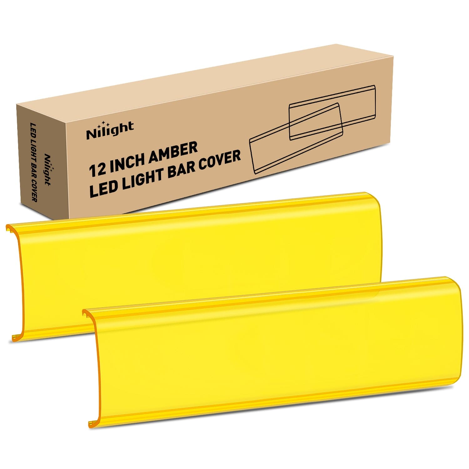 2Pcs 12 inch Amber Light Bar Cover Light Bars - Top Tuning Boost