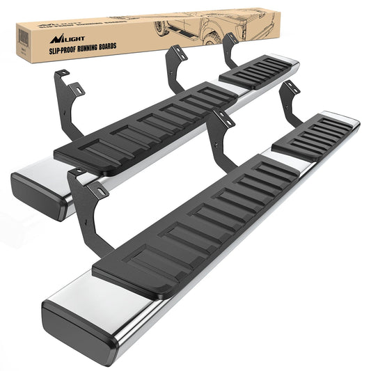 Running Board Running Boards for 2007 2008 2009 2010 2011 2012 2013 2014 2015 2016 2017 2018 2019 2020 2021 Toyota Tundra Double Cab 2 Full-Size Door & 2 Half-Size Door 6 Inch Side Step Nerf Bars Stainless Steel