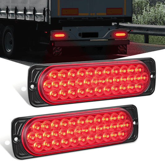 7.5 Inch Aluminum Housing Tail Light 2 PCS 36LED Red Running Brake Turn Signals Marker Light Tail Lights - Top Tuning Boost