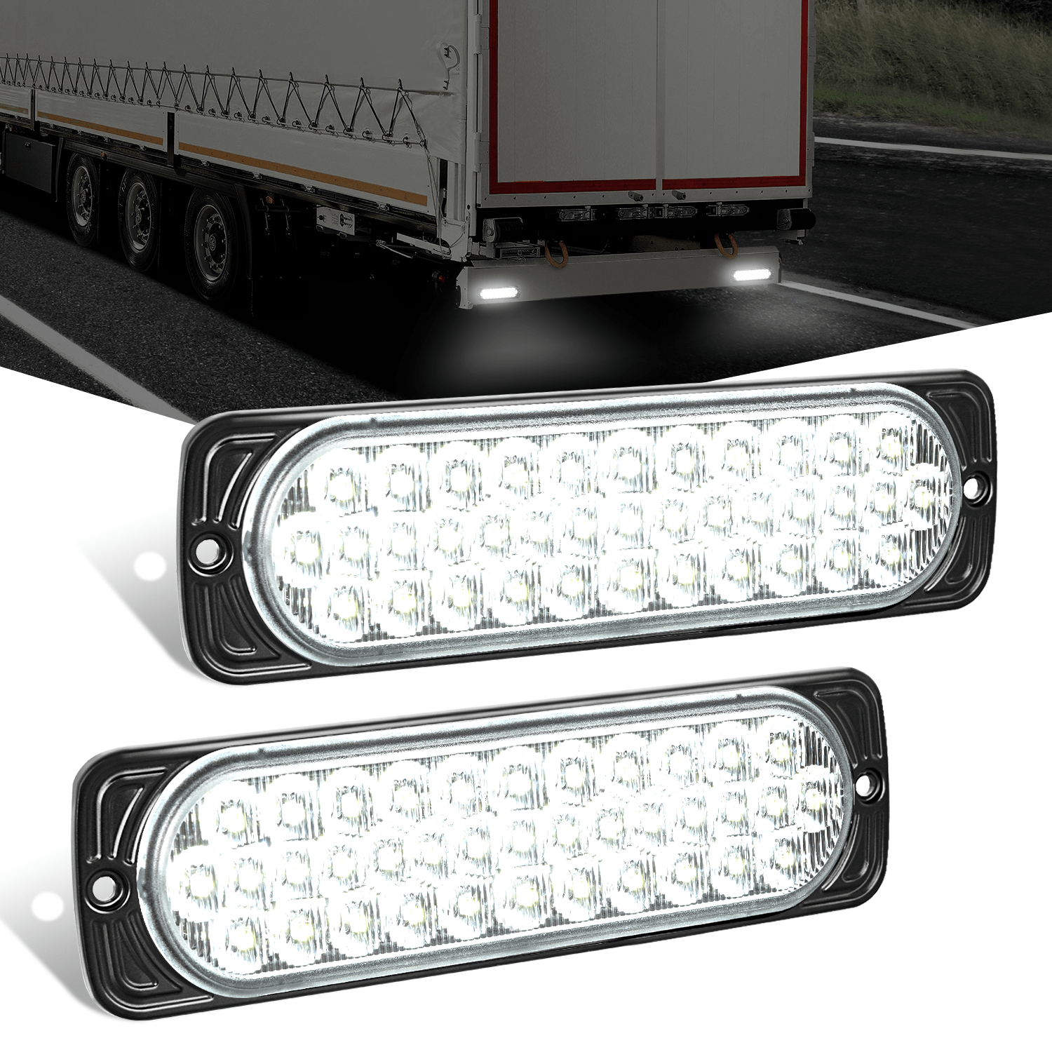 7.5 Inch Aluminum Housing Tail Light 2 PCS 36 LED White Back Up Reverse Marker Light Tail Lights - Top Tuning Boost