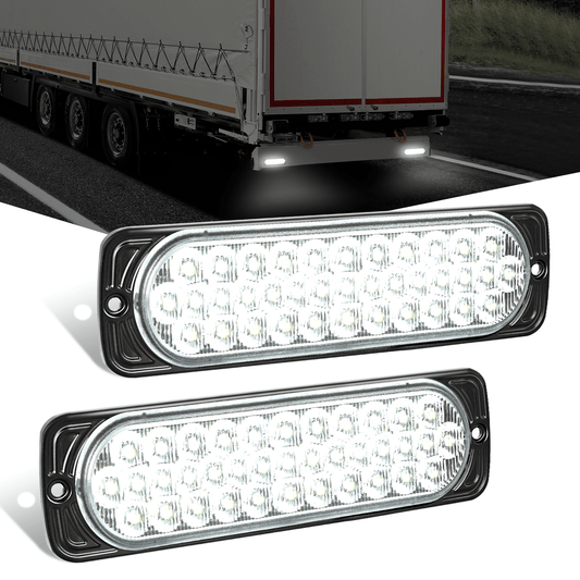 7.5 Inch Aluminum Housing Tail Light 2 PCS 36 LED White Back Up Reverse Marker Light Tail Lights - Top Tuning Boost