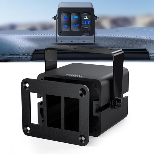 Rocker Switch 3 Gang Rocker Switch Box 3 Holes Panel Detachable Installation Housing Waterproof Aluminum Rotatable Mount Bracket 12V 24V DIY Toggle Switches Voltmeter USB Socket for Boats Cars RVs Trucks