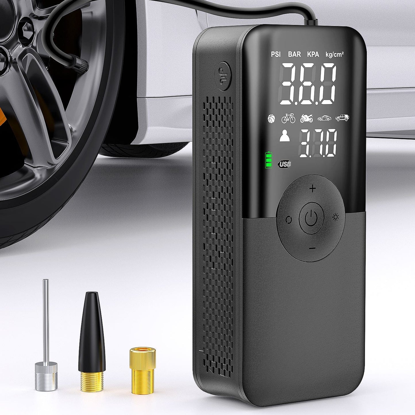 inflator Tire Inflator Portable Air Compressor Rechargeable Battery Cordless 150PSI Faster Inflation Air Pump for Car Tires with Tire Pressure Gauge