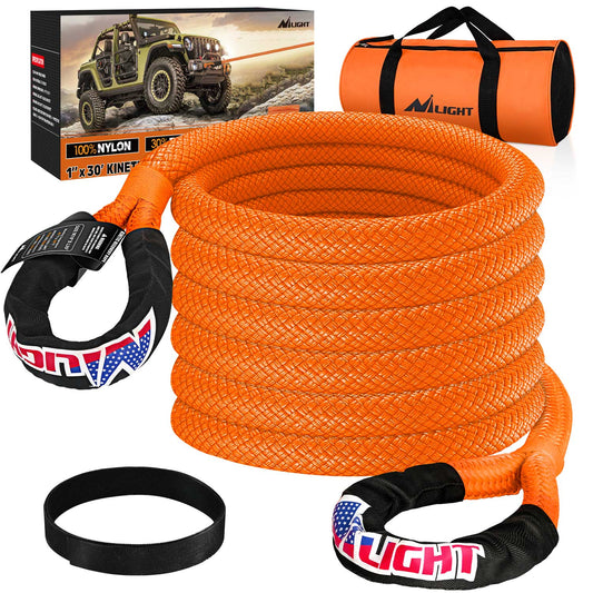 Tie Down Straps 1in x 30ft Kinetic Recovery Rope 33000LBS