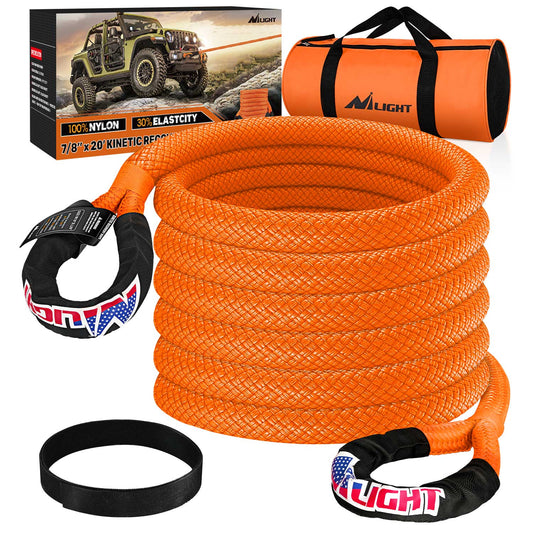Tie Down Straps 7/8in x 20ft Kinetic Recovery Rope 28,600LBS