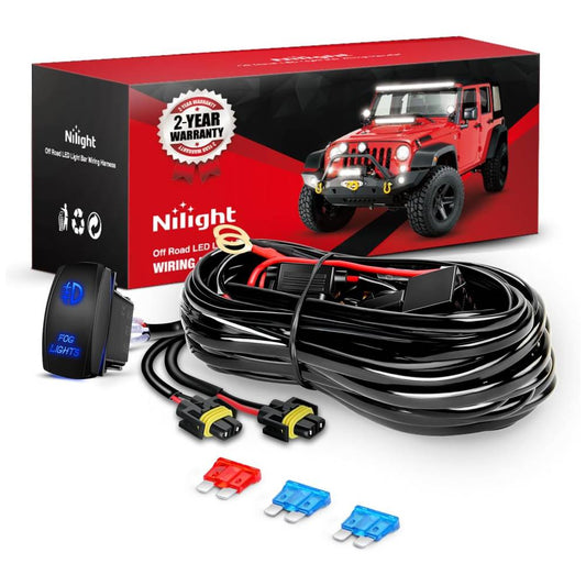 16AWG Wire Harness Kit 12V Heavy Duty 5PIN Rocker Switch Relay Blade Fuse Socket Connector For 9005 9006 9140 9145 HB3 H10 Fog Light Bulbs Fog Lights - Top Tuning Boost