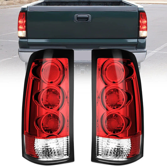 1999 2000 2001 2002 2003 2004 2005 2006 GMC Sierra 1999 2000 2001 2002 Chevy Silverado Red Housing Rear Lamp Replacement Only Fits Fleetside Models Taillight Assembly Tail Lights - Top Tuning Boost