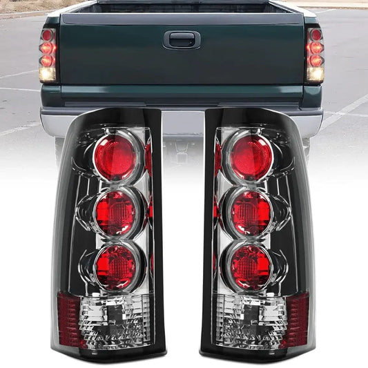 1999 2000 2001 2002 2003 2004 2005 2006 GMC Sierra 1999 2000 2001 2002 Chevy Silverado Tail light Assembly Rear Lamp Smoke Housing Rear Lamp Replacement Only Fits Fleetside Models Driver Passenger Side Tail Lights - Top Tuning Boost