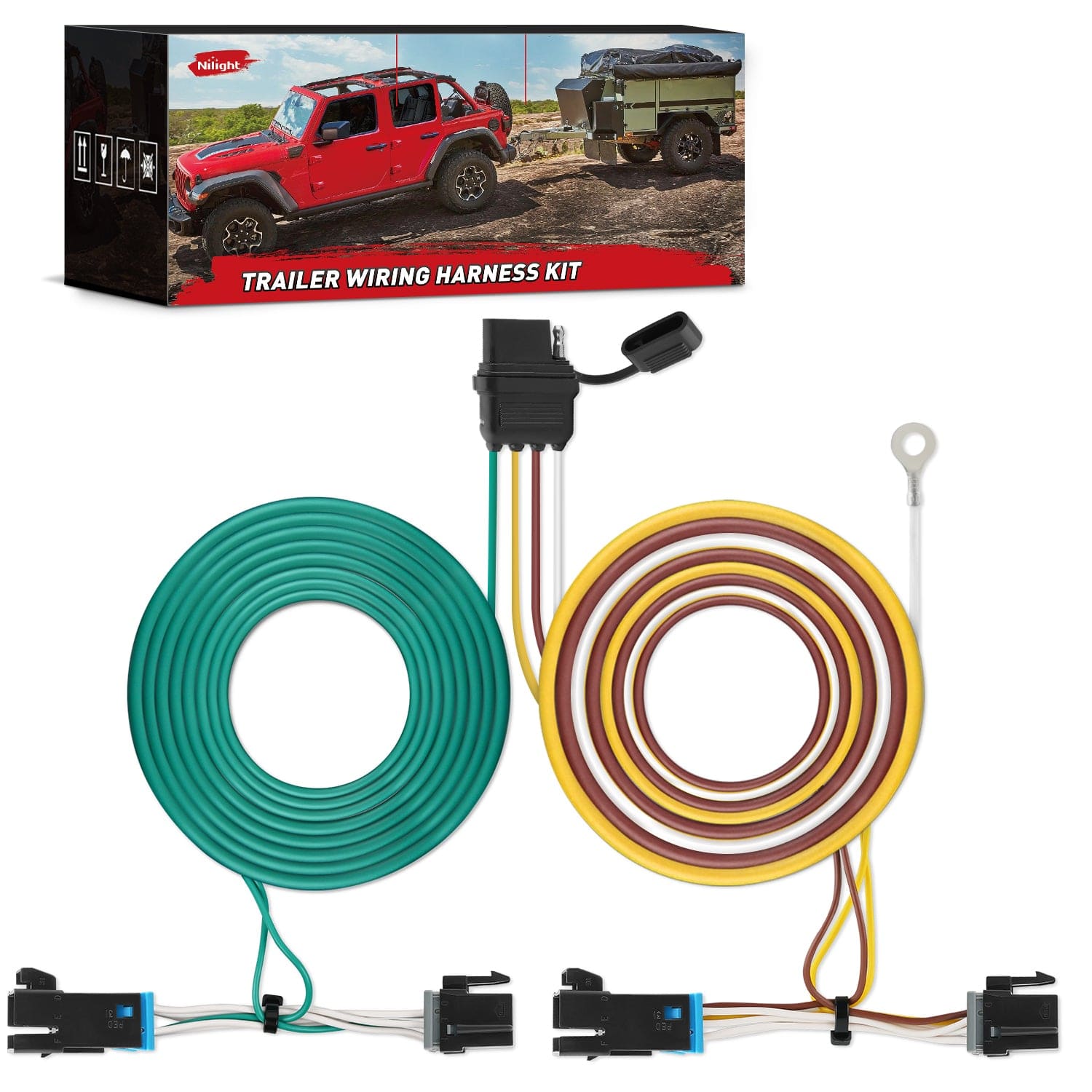 Wiring Harness Kit 4 Pin Trailer Wiring Harness 55540 Vehicle Side Custom for 2003 2024 Chevy Express GMC Savana