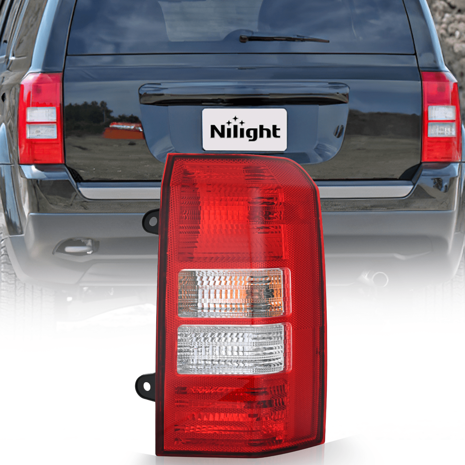 Taillight Assembly Compatible with 2008 2009 2010 2011 2012 2013 2014 2015 2016 2017 Jeep Patriot Tail Light OE Style Rear Lamp Replacement Passenger Side w/Bulbs Tail Lights - Top Tuning Boost