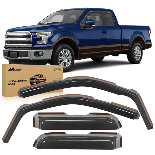 Rain Guards 2004 2005 2006 2007 2008 2009 2010 2011 2012 2013 2014 Ford F150 Super Cab Rain Guards Acrylic 4Pcs